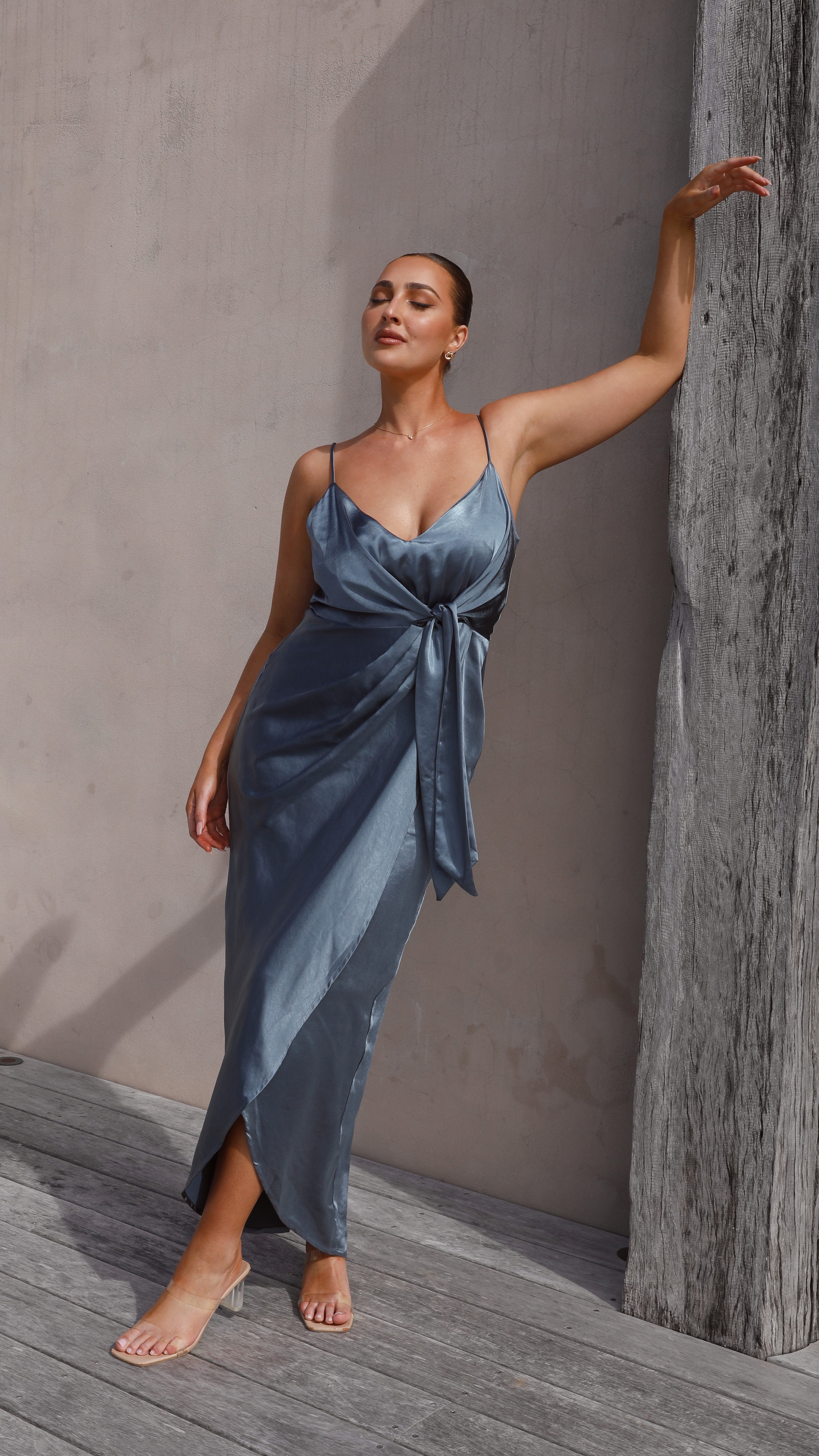 Tyra Maxi Dress - Slate Blue
