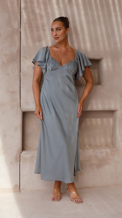 Load image into Gallery viewer, Louisa Midi Dress - Steel Blue
