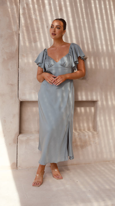 Load image into Gallery viewer, Louisa Midi Dress - Steel Blue
