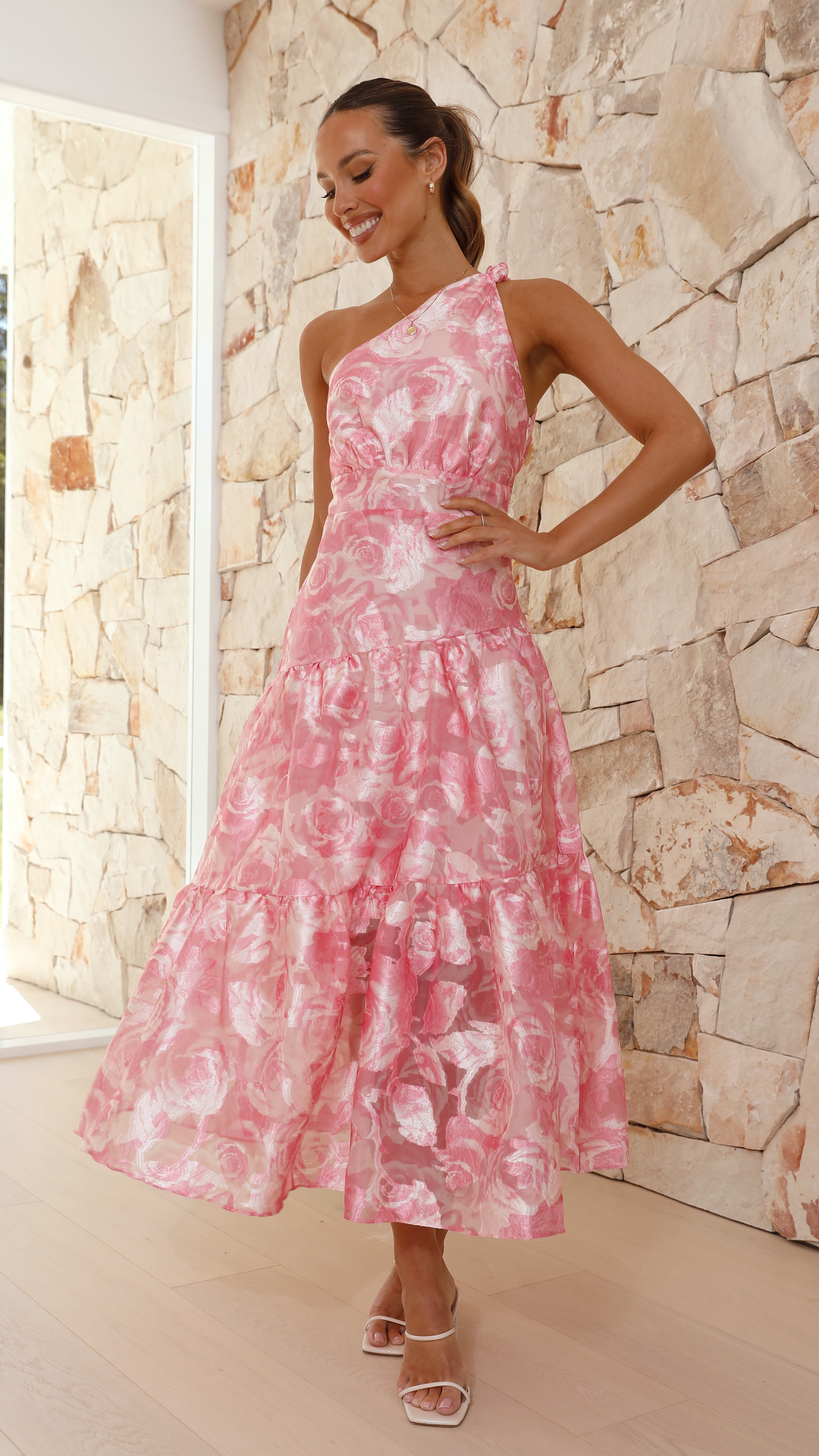Jayma Maxi Dress - Baby Pink Floral