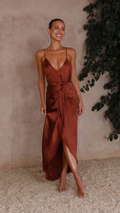 Load image into Gallery viewer, Tyra Maxi Dress - Rust - Billy J
