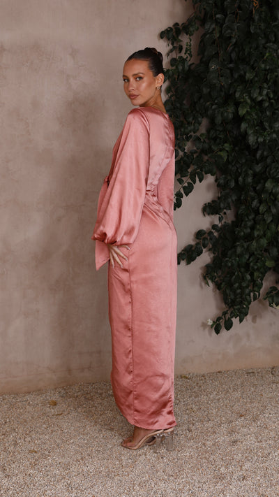 Load image into Gallery viewer, Naomi Long Sleeve Maxi Dress - Baked Rose
