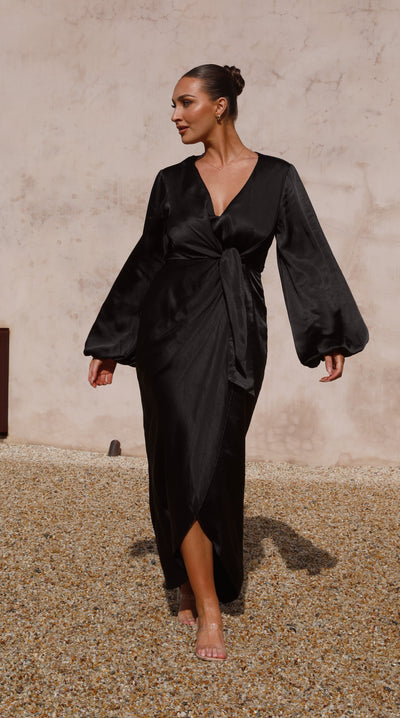 Naomi Long Sleeve Maxi Dress - Black - Buy Women's Dresses - Billy J