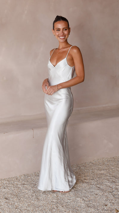 Load image into Gallery viewer, Gisella Maxi Dress - Silver - Billy J
