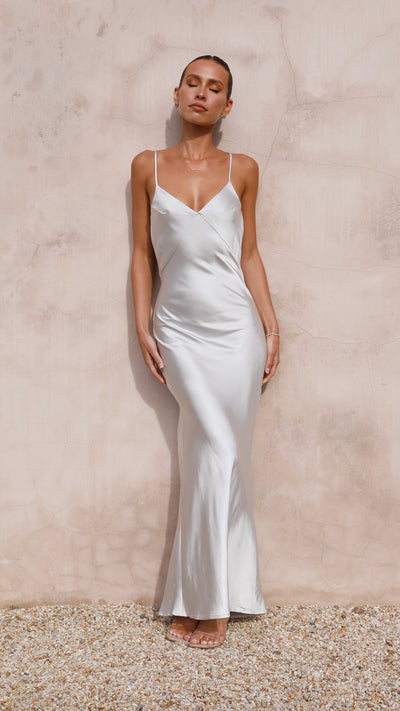 Load image into Gallery viewer, Gisella Maxi Dress - Silver - Billy J
