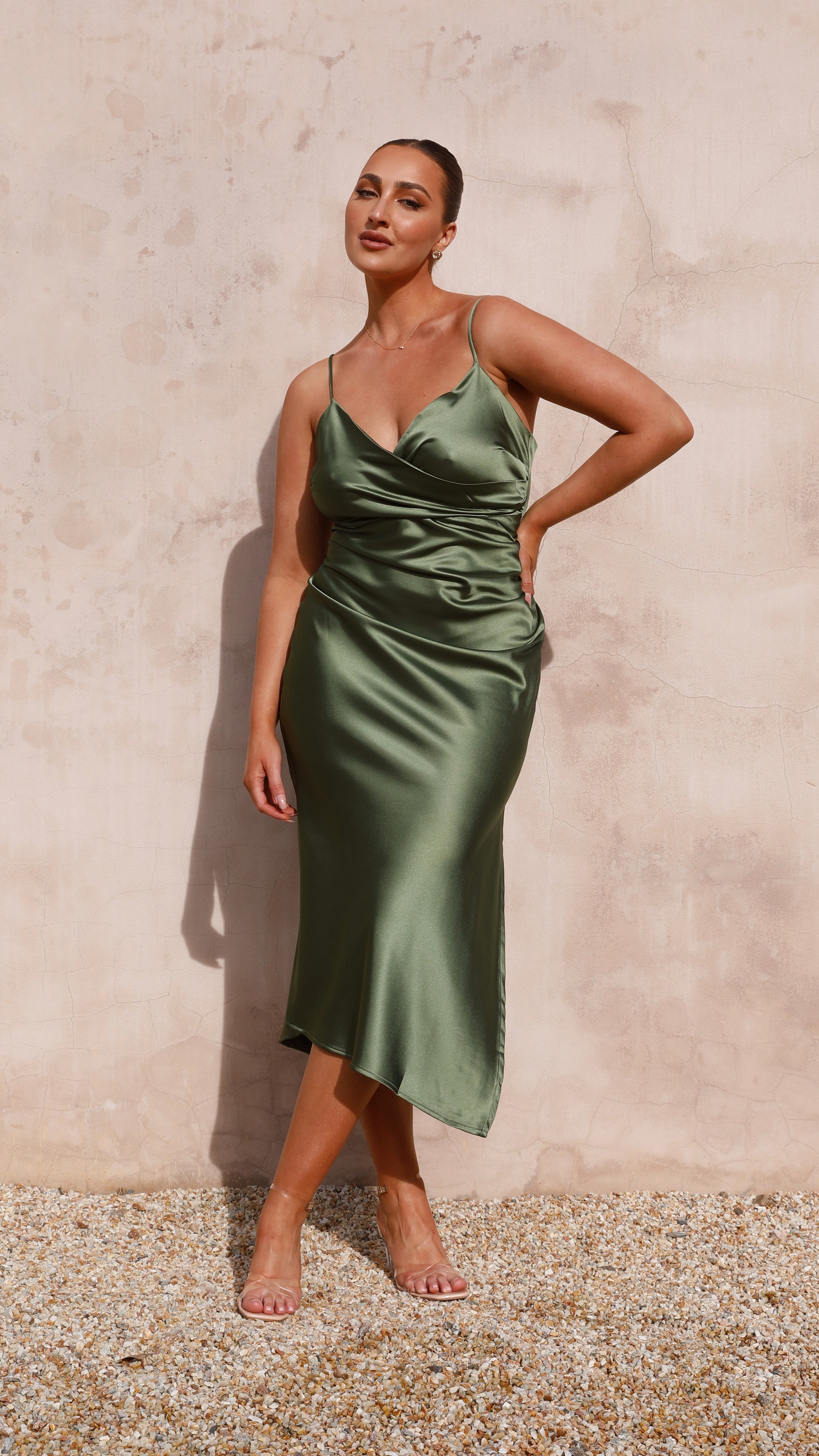 Monte Midi Dress - Olive - Billy J
