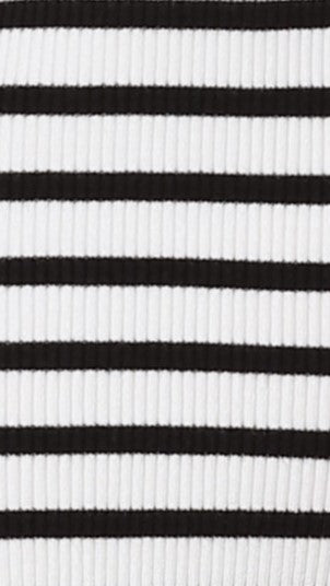 Marissa Midi Dress - Black/White Stripe