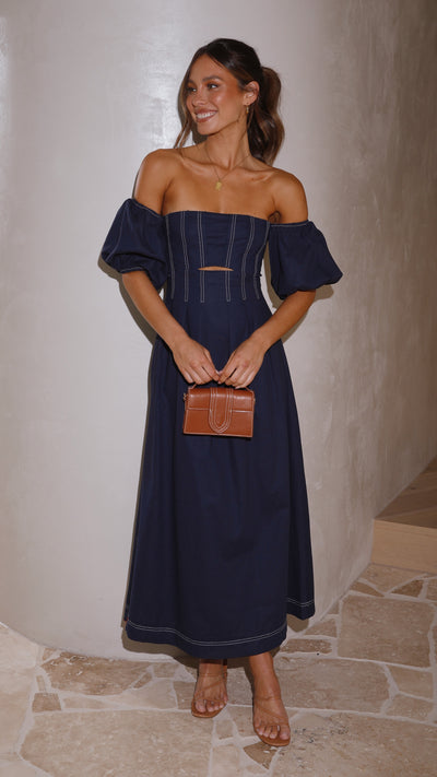 Load image into Gallery viewer, Claira Midi Dress - Navy
