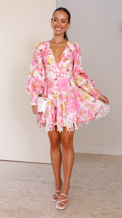 Load image into Gallery viewer, Felicity Mini Dress - Pink Floral
