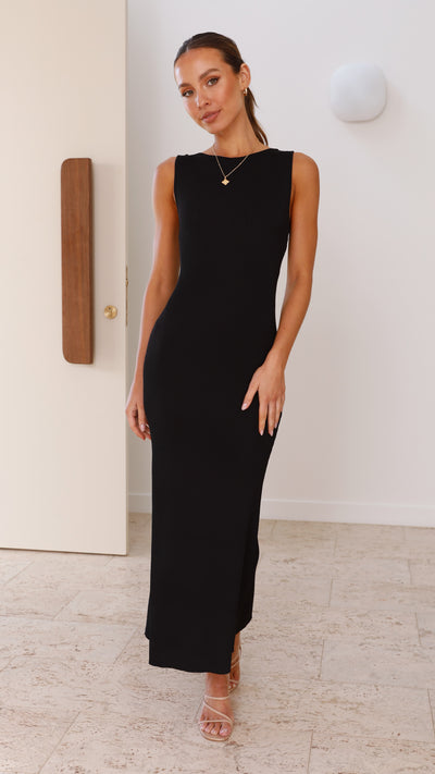 Load image into Gallery viewer, Delilah Knit Maxi Dress - Black
