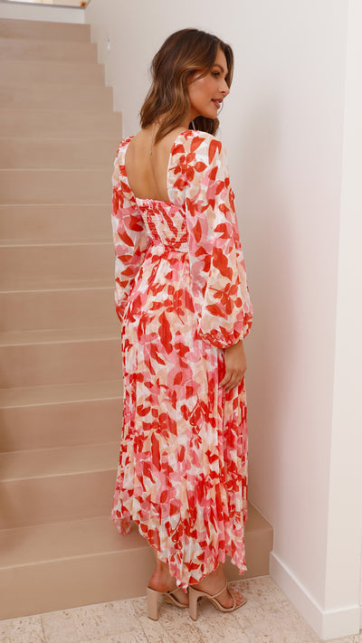 Load image into Gallery viewer, Isla Midi Dress - Pink/Red Floral
