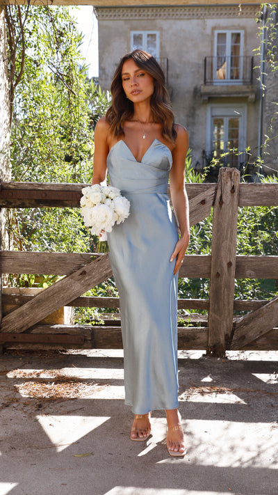 Load image into Gallery viewer, Valerie Maxi Dress - Blue - Billy J
