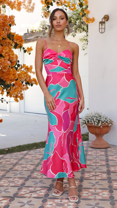 Load image into Gallery viewer, Tamira Maxi Dress - Pink/Red - Billy J
