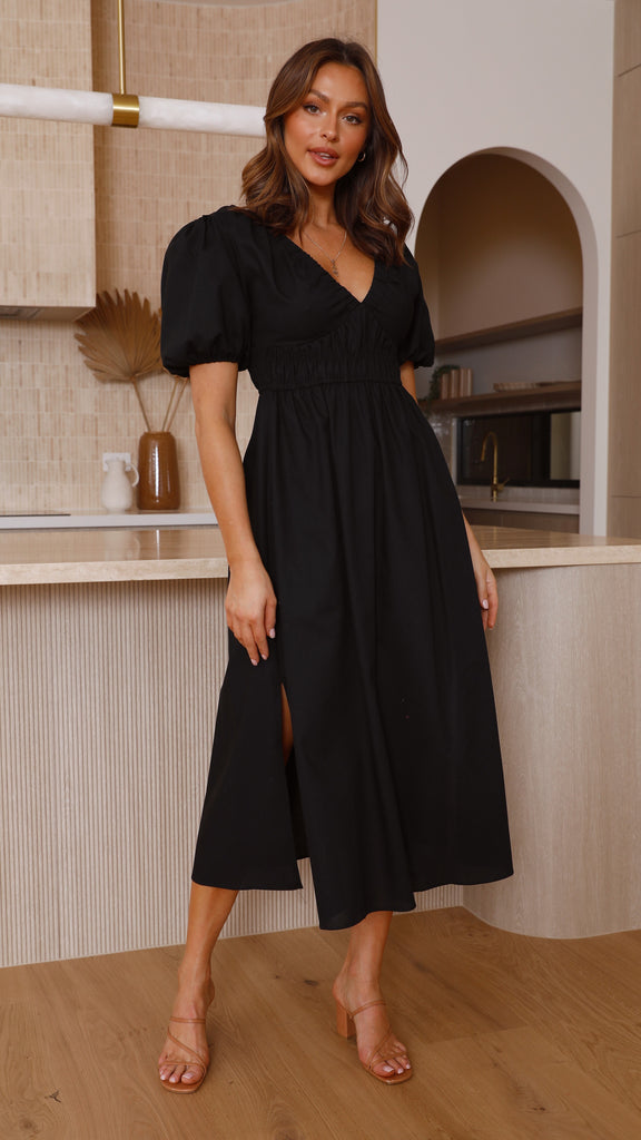 Black midi hot sale maxi dress