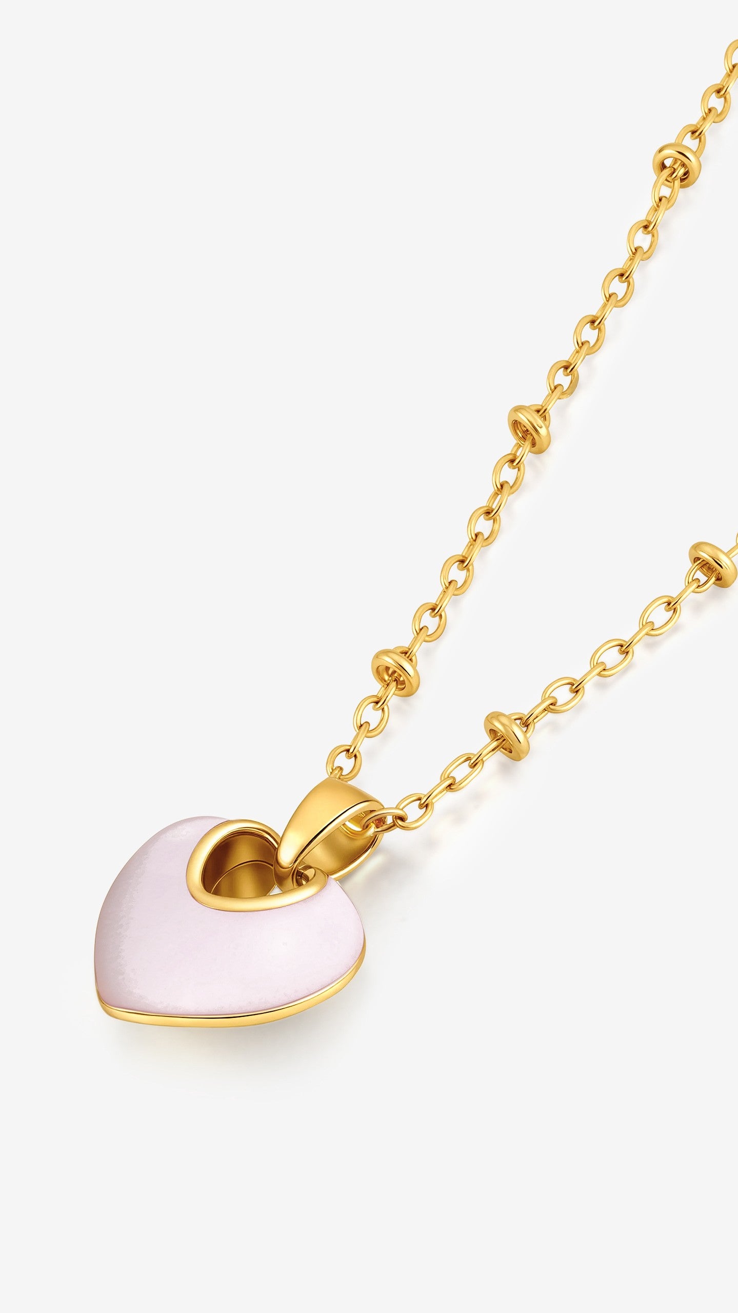Jules Heart 18K Gold Plated Necklace - White - Billy J