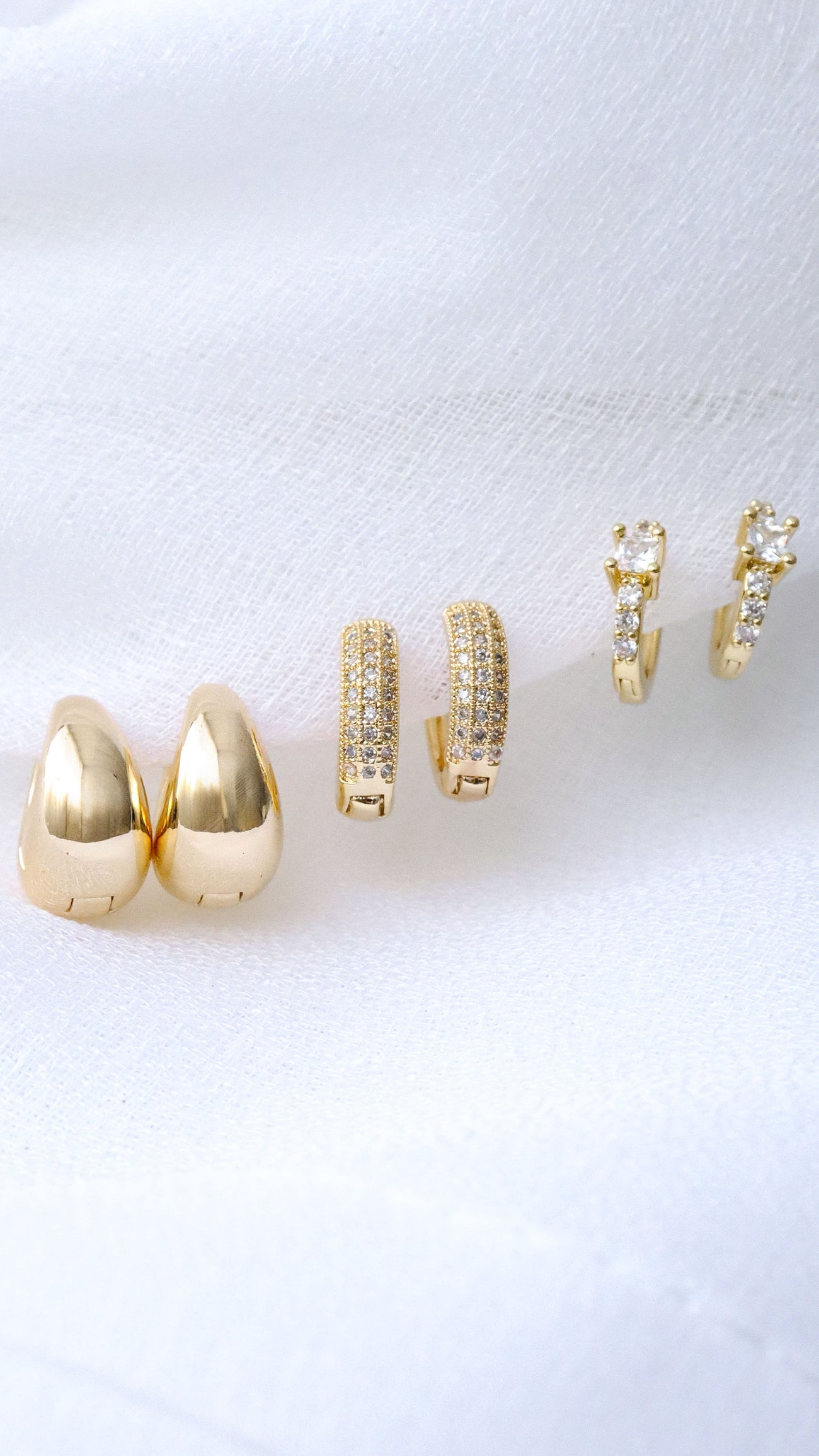 Duet 18K Gold Plated Earring Set - Gold - Billy J