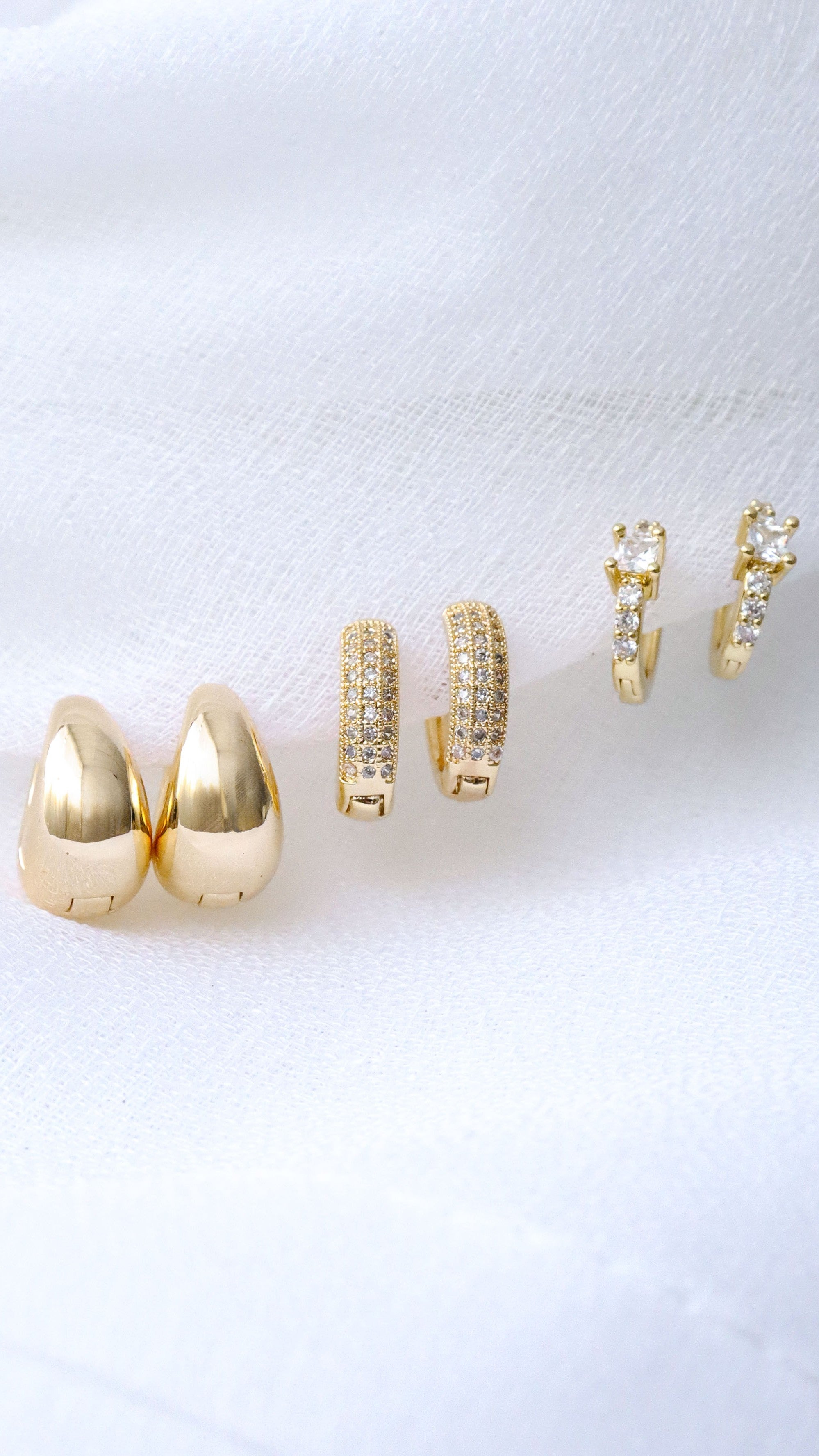 Duet 18K Gold Plated Earring Set - Gold - Billy J