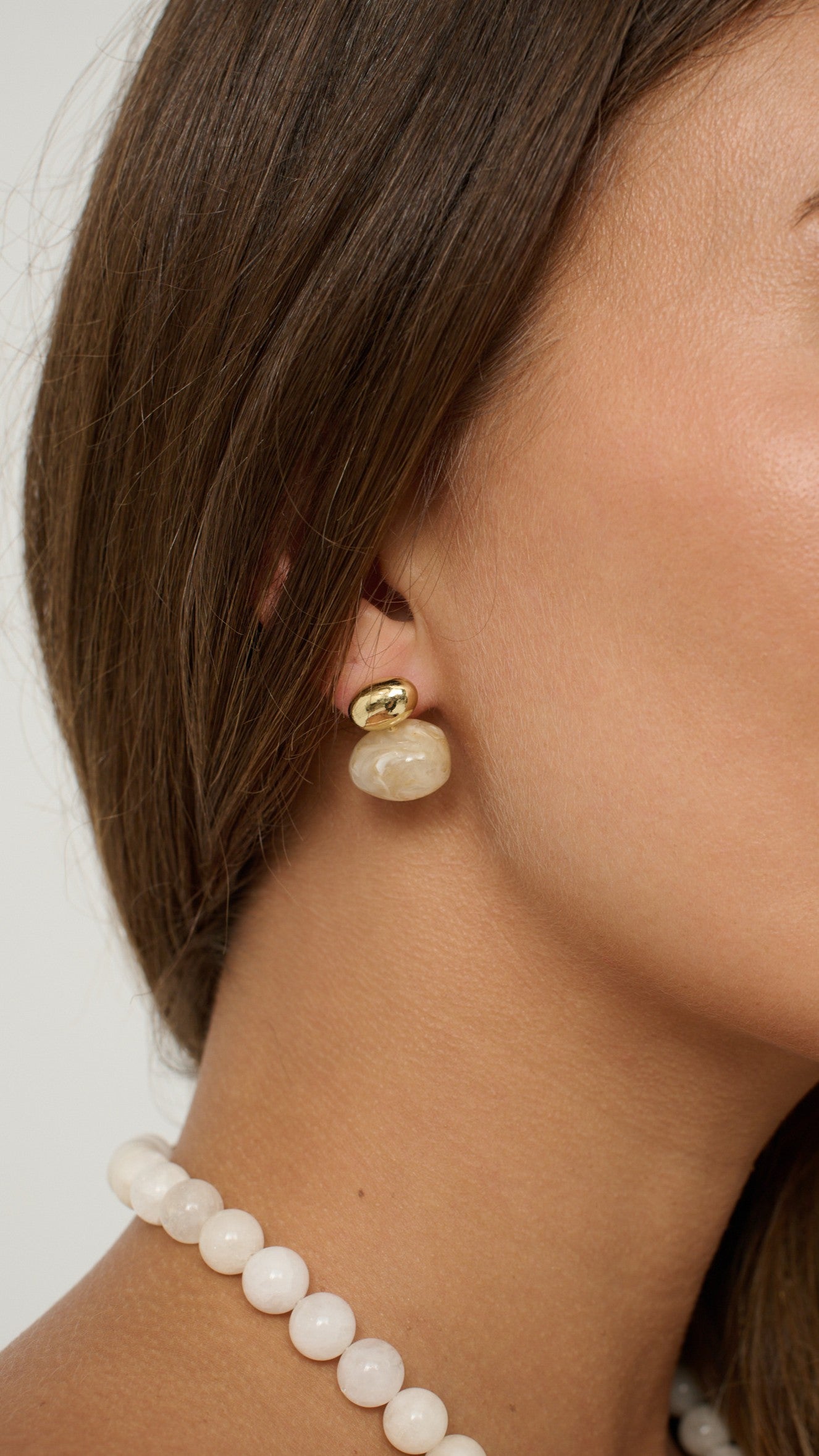 Bauble Resin Earring - Cream - Billy J