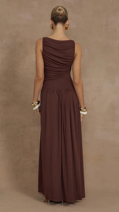 Load image into Gallery viewer, Nalla Maxi Dress - Brown - Billy J
