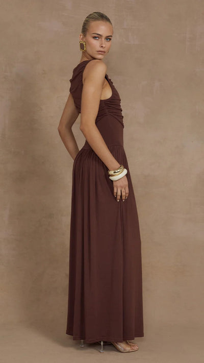 Load image into Gallery viewer, Nalla Maxi Dress - Brown - Billy J
