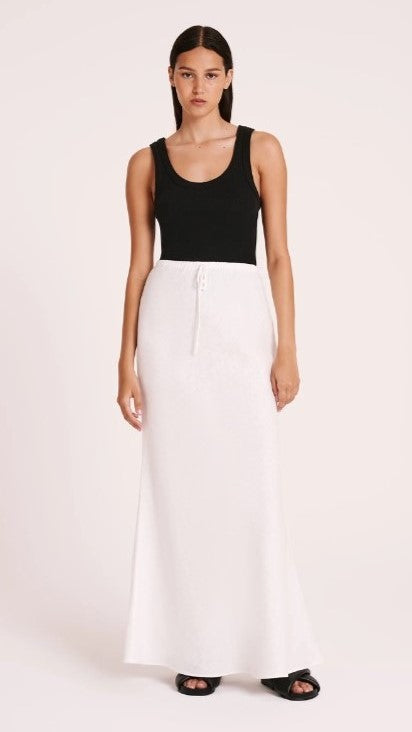 Amani Linen Skirt - White - Billy J