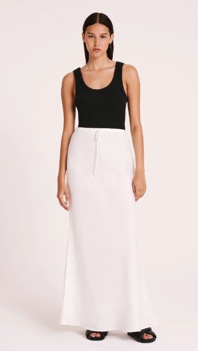 Amani Linen Skirt - White - Billy J