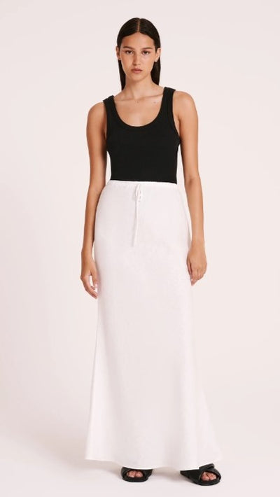 Load image into Gallery viewer, Amani Linen Skirt - White - Billy J
