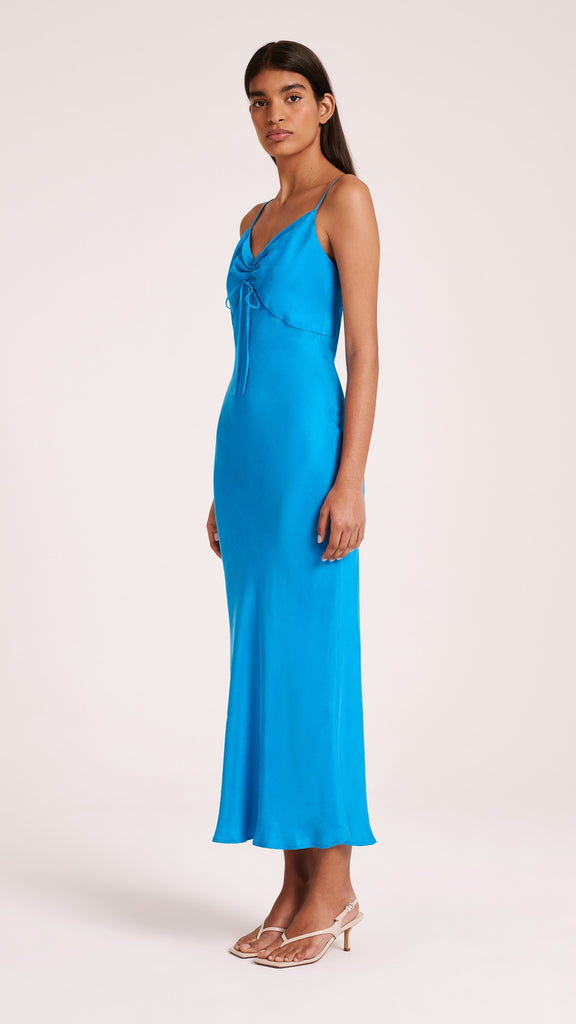 Lea Cupro Dress - Azure
