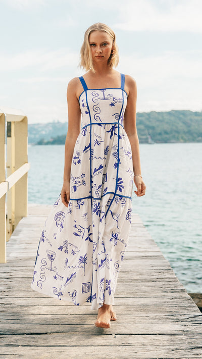 Load image into Gallery viewer, Eileen Maxi Dress - Biaritz Print - Billy J
