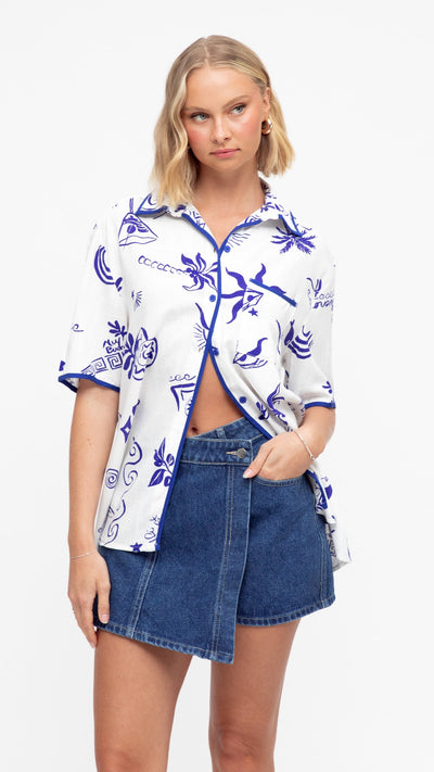 Load image into Gallery viewer, Eiko Button Up Shirt - Biaritz Print - Billy J
