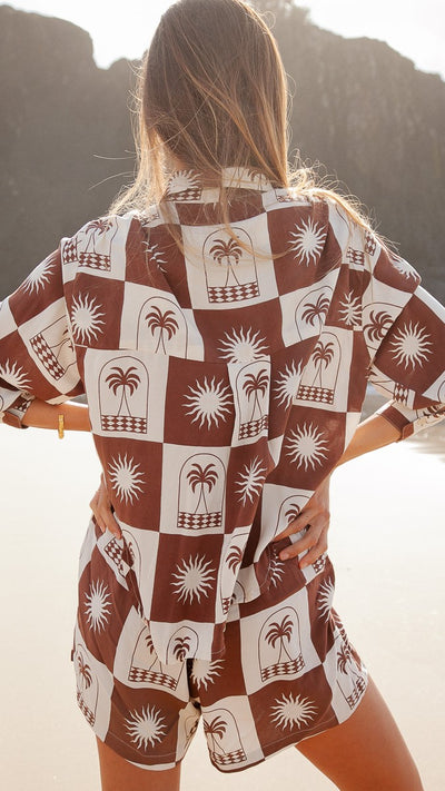 Load image into Gallery viewer, Peggy Shirt - Brown Palma Check
