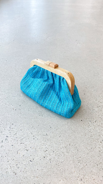 Load image into Gallery viewer, Olivia Timber Framed Clutch - Teal
