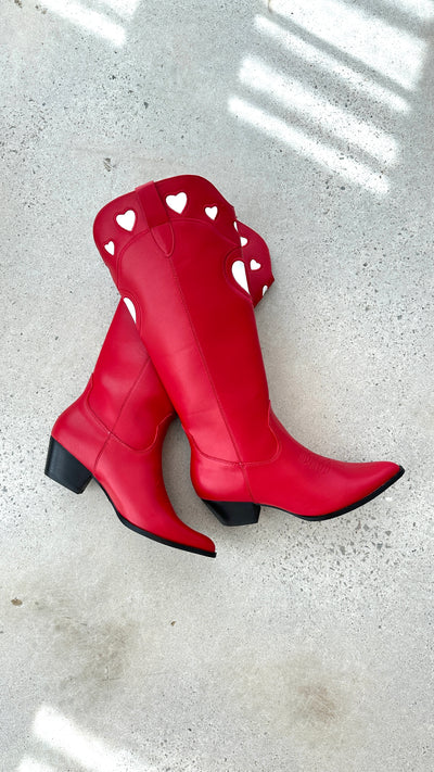 Load image into Gallery viewer, Velma Boots - Scarlet-White
