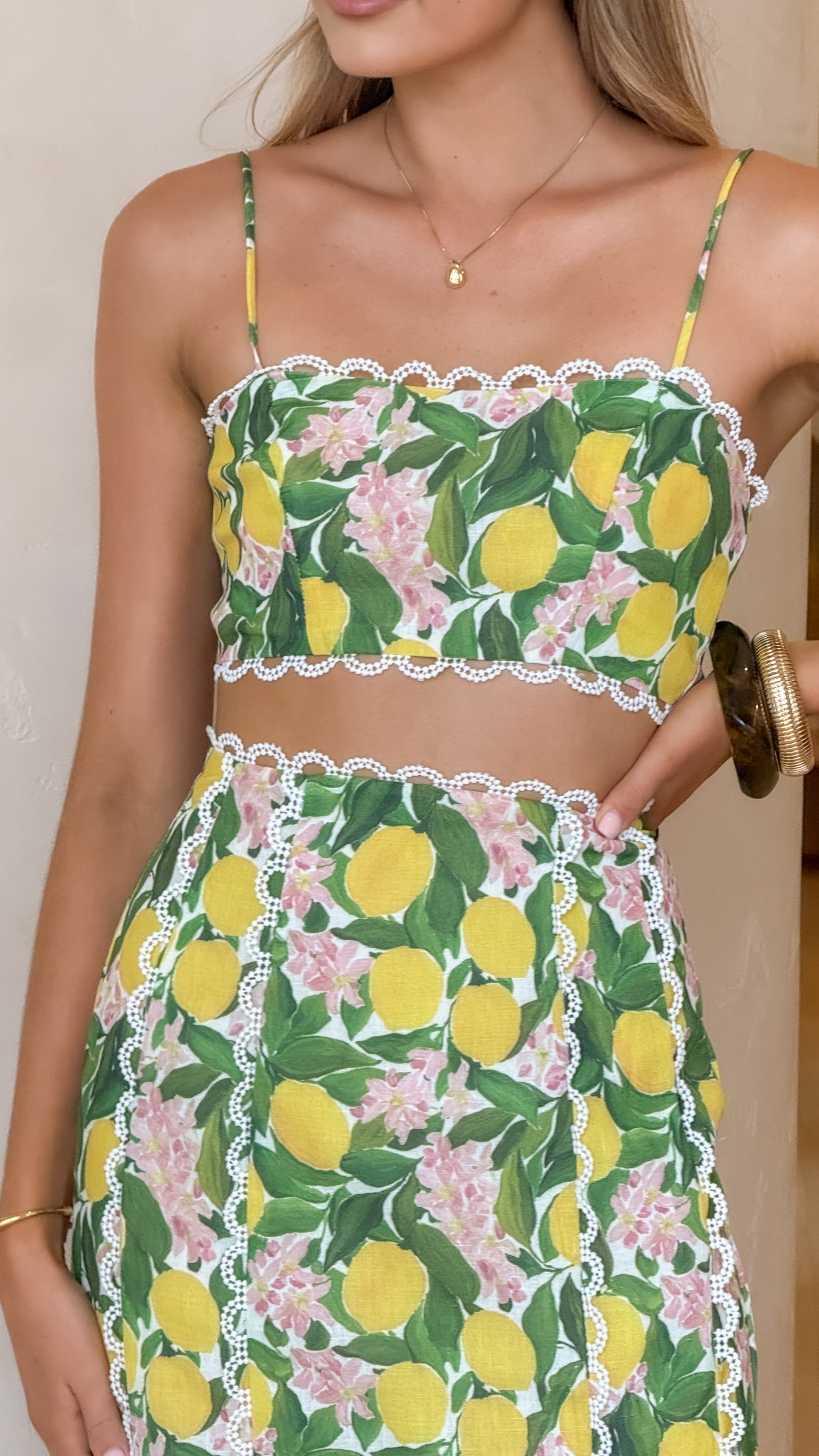 Nova Crop Top - Lemon Print - Billy J