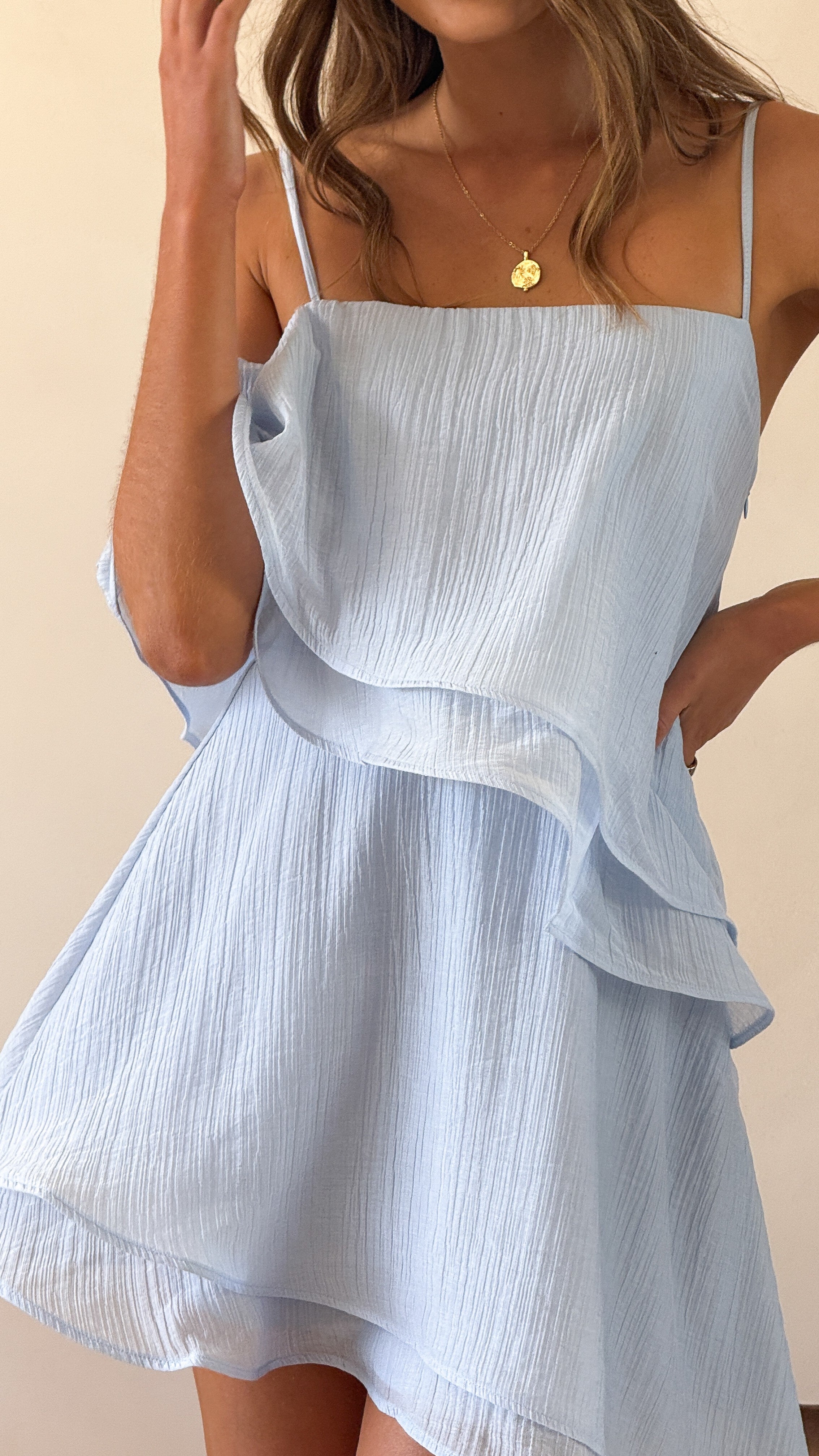 Elain Mini Dress - Blue - Billy J
