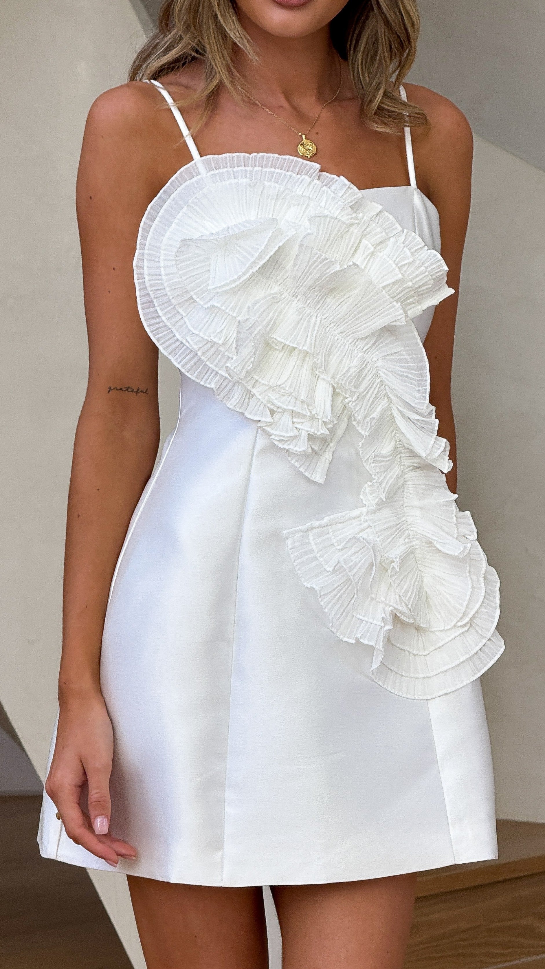 Aisha Mini Dress - White - Billy J