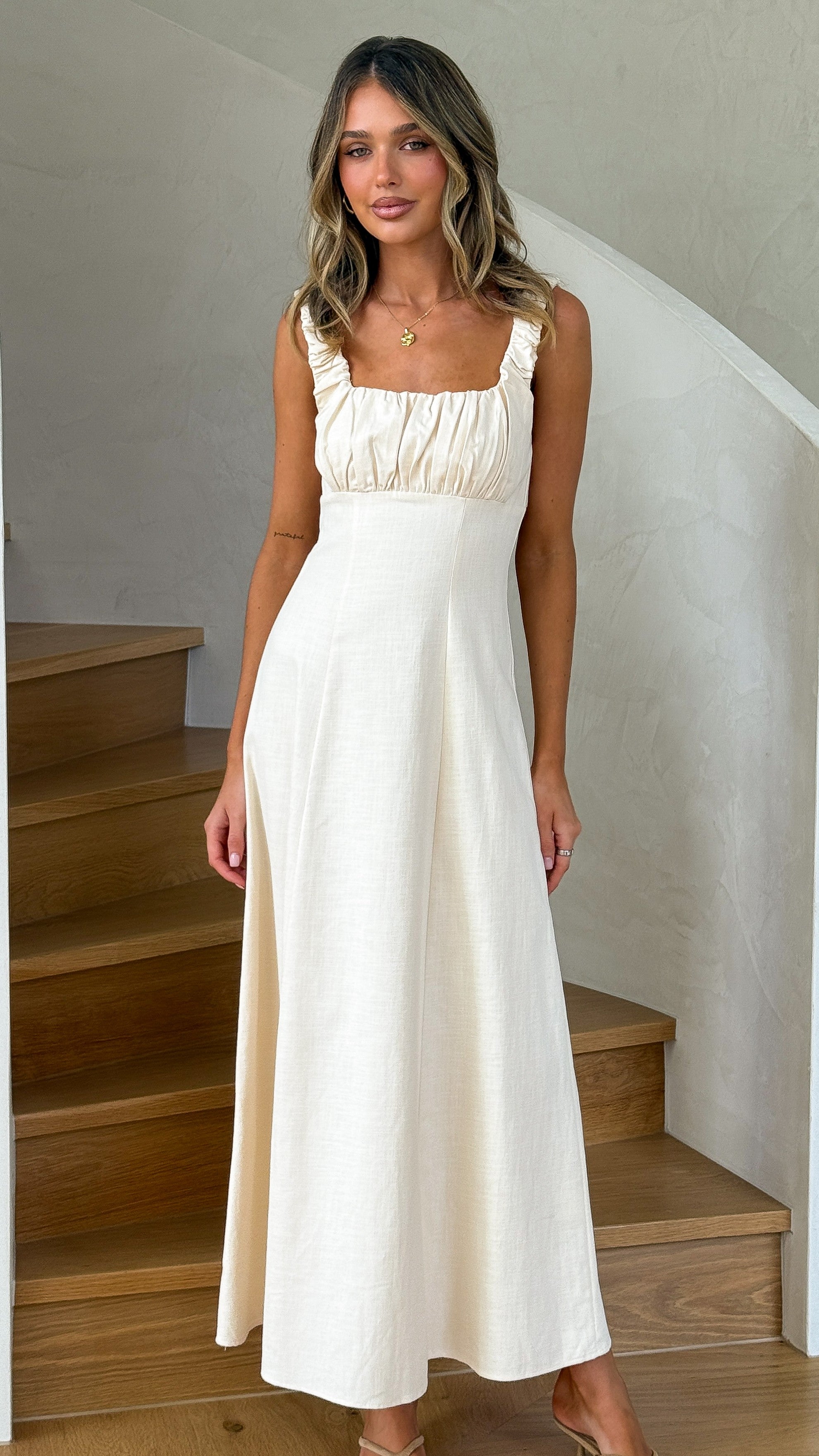 Adley Maxi Dress - Cream - Billy J