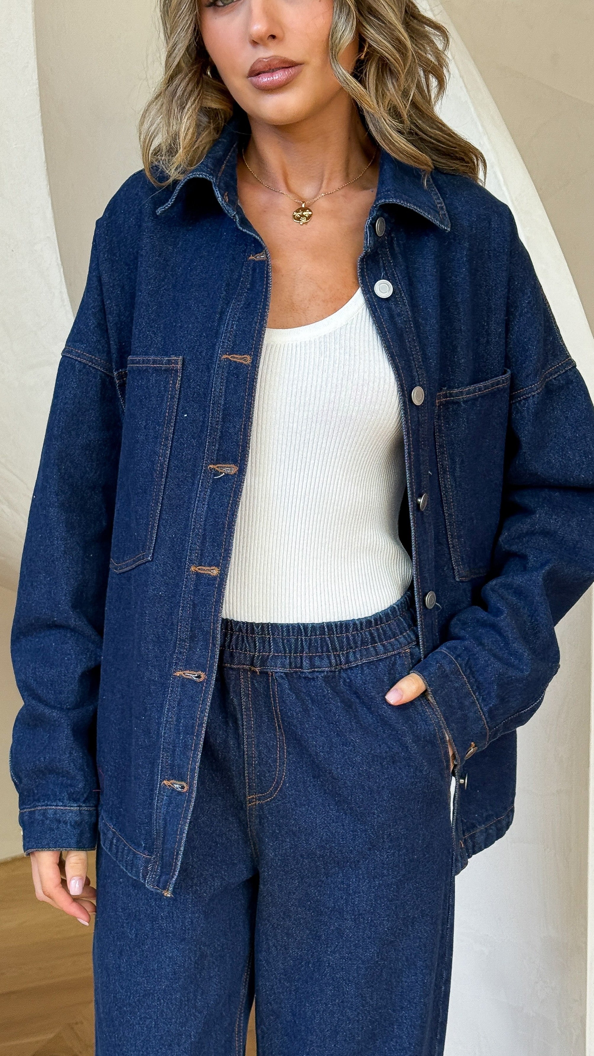 Zina Denim Jacket - Dark Blue - Billy J