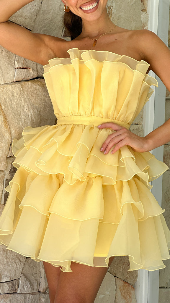 Vallerina Mini Dress - Yellow - Billy J