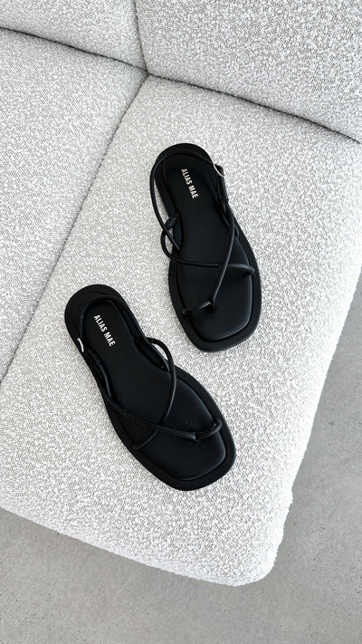 Load image into Gallery viewer, Kendall Sandal - Black Leather
