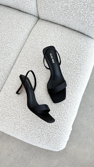 Load image into Gallery viewer, Emerson Heel - Black Satin

