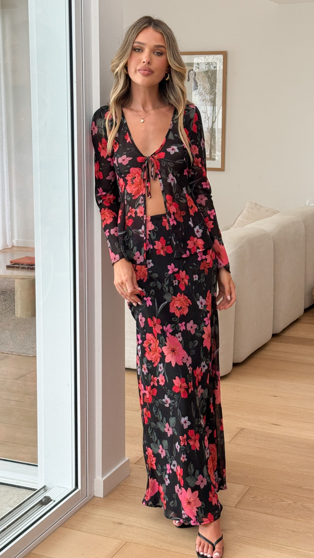Flo Maxi Skirt - Dark Floral - Billy J