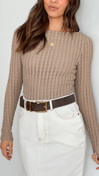 Load image into Gallery viewer, Sydney Long Sleeve Top - Taupe - Billy J
