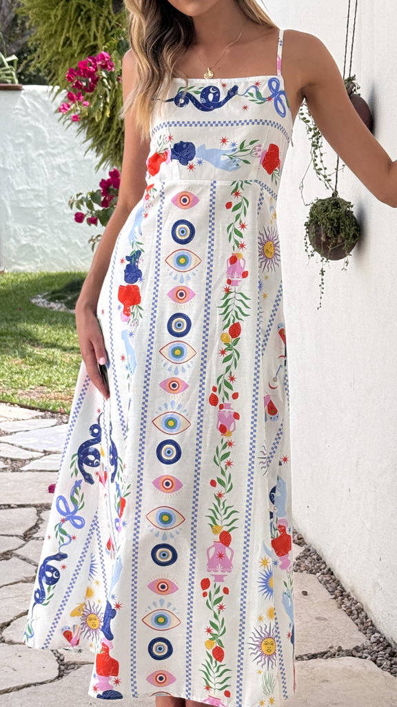 Mgra Maxi Dress - Blue Print - Billy J