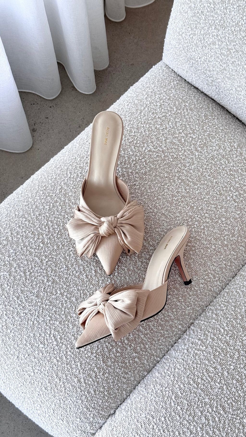 Fae Heel - Champagne Satin - Billy J