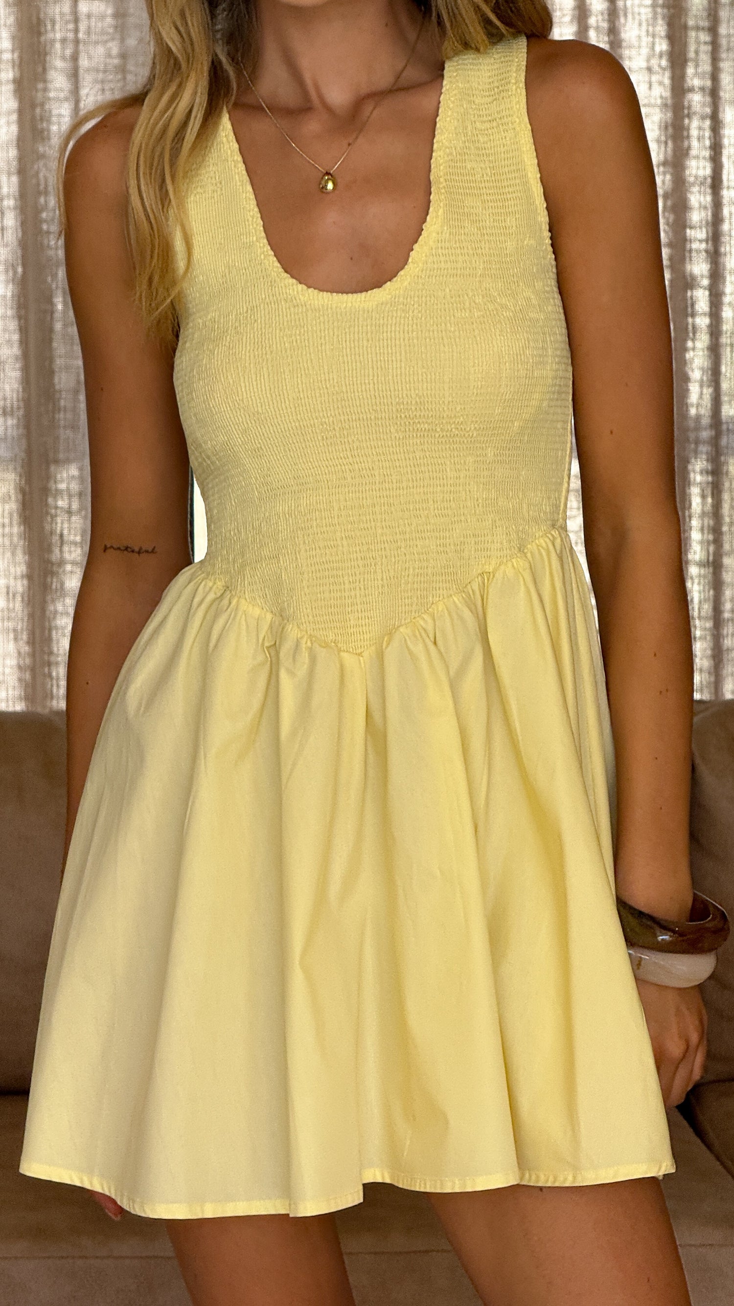 Amira Mini Dress - Yellow - Billy J
