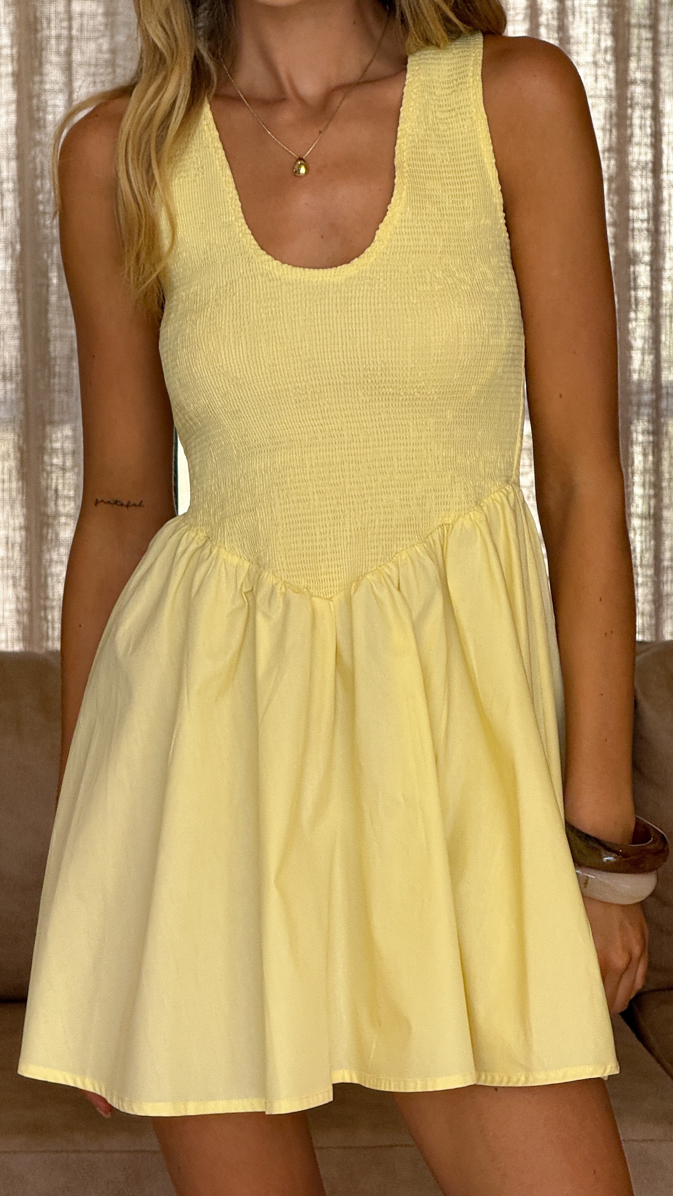 Amira Mini Dress - Yellow - Billy J