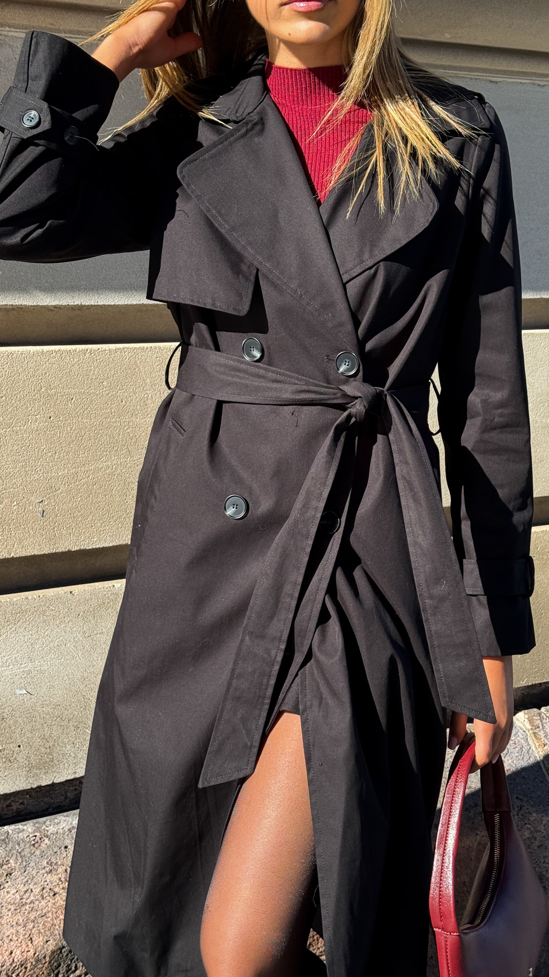 Byron Trench Coat - Black - Billy J