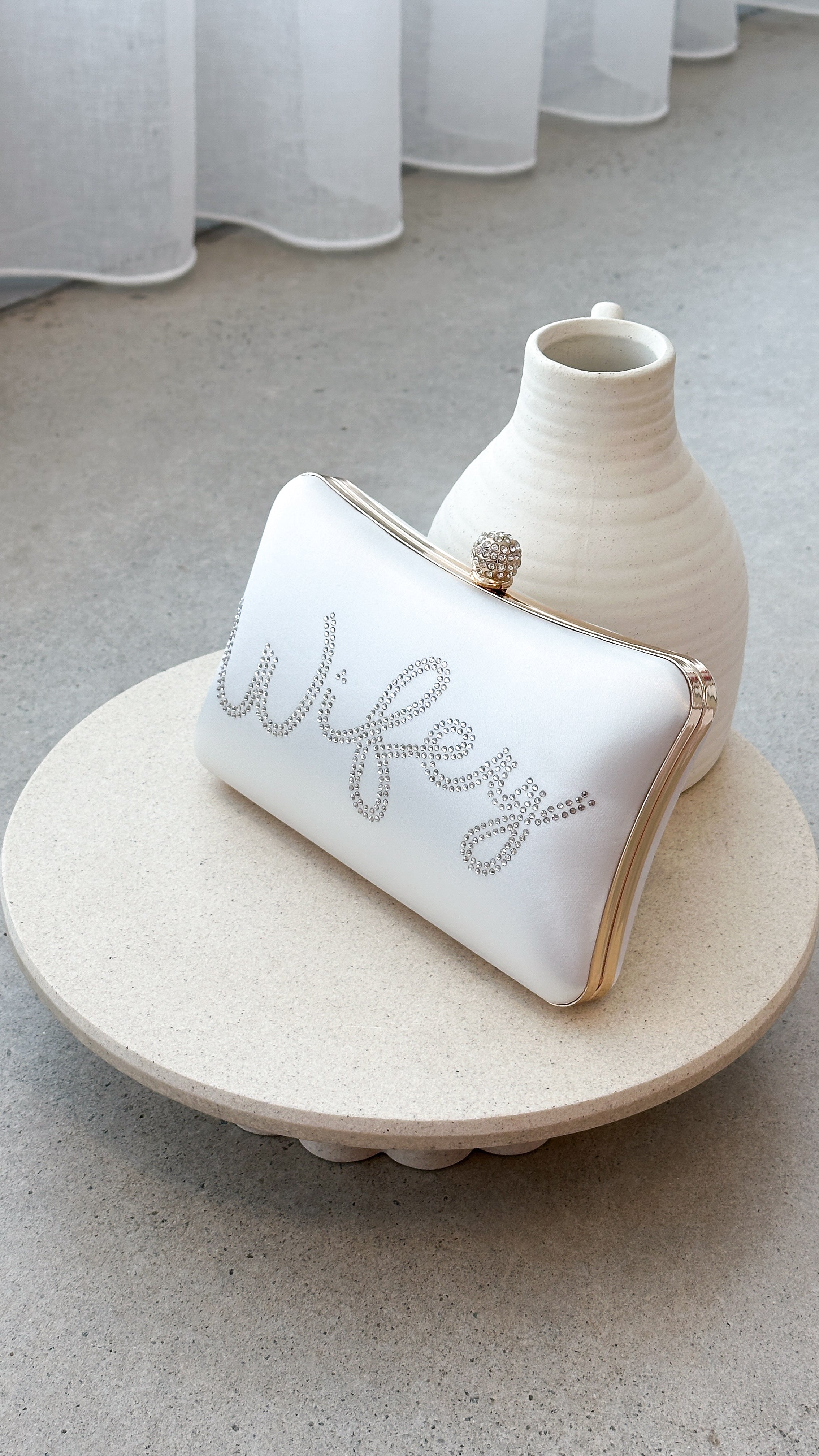 Wifey Satin Clutch - Gold - Billy J