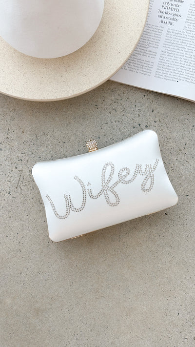 Load image into Gallery viewer, Wifey Satin Clutch - Gold - Billy J
